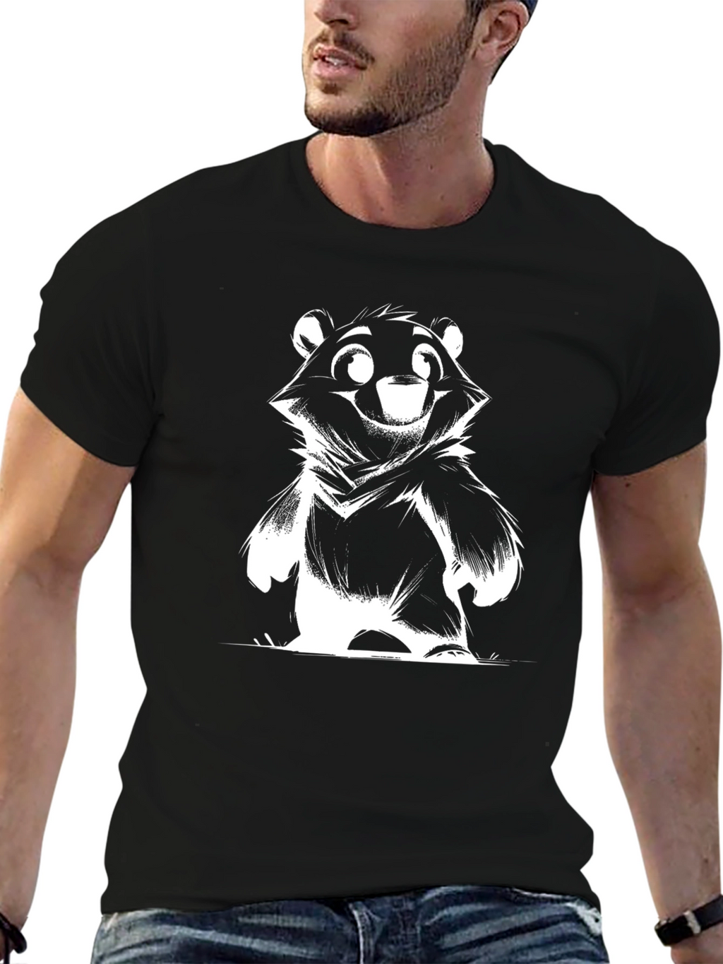Bear Graphic Tee - Fun & Stylish Black T-Shirt