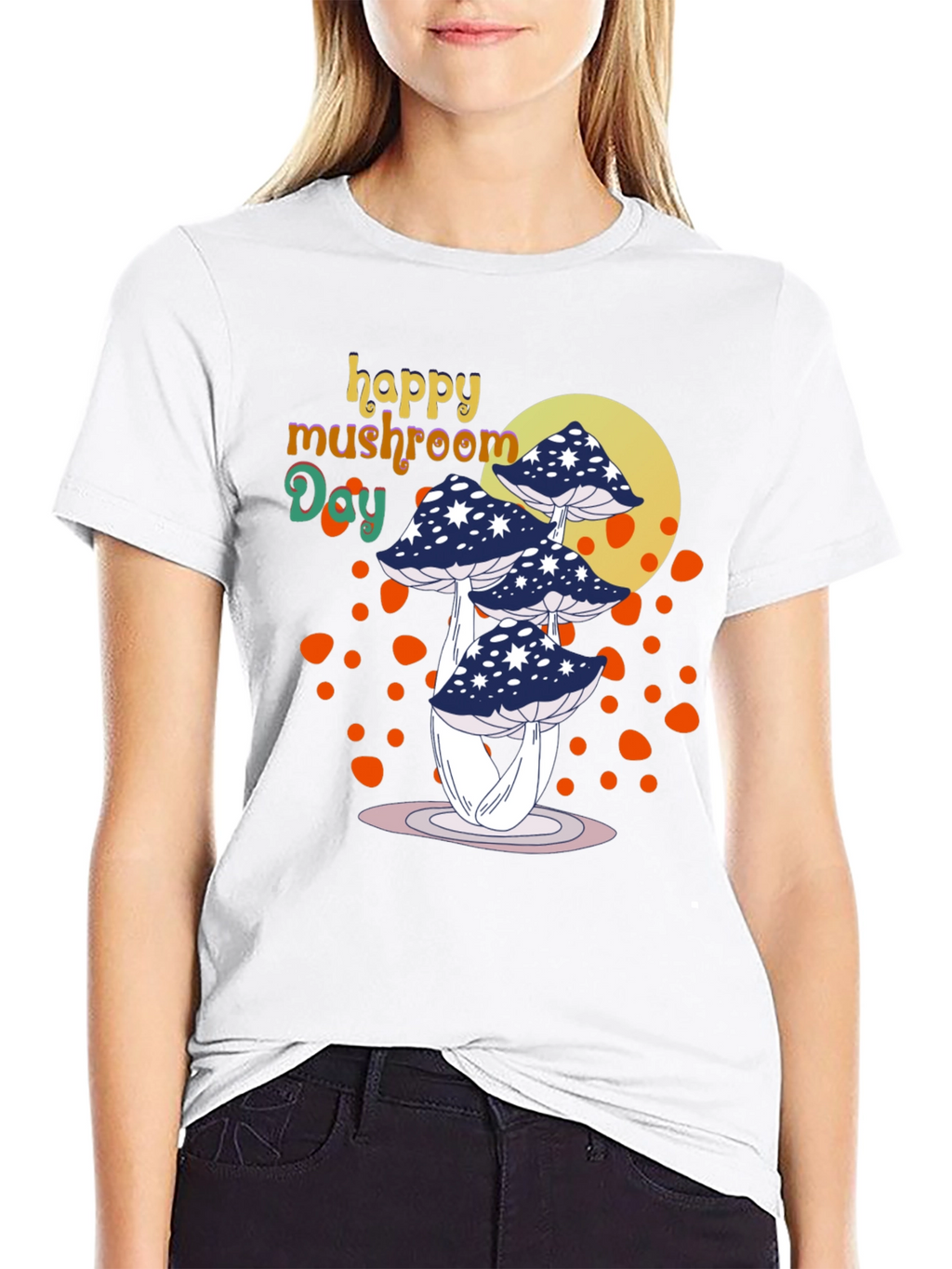 Happy Mushroom Day Graphic Tee - Black