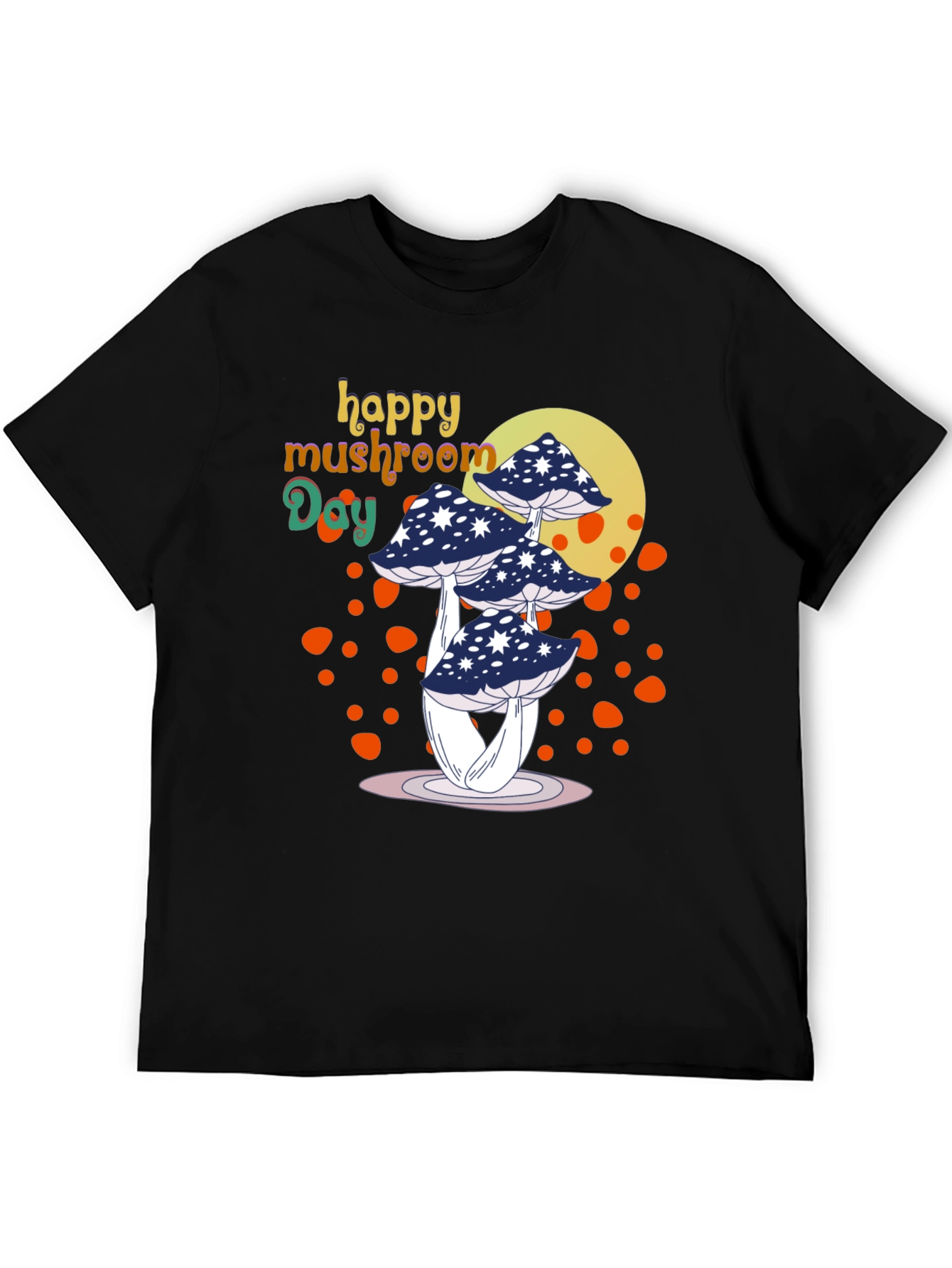 Happy Mushroom Day Graphic Tee - Black