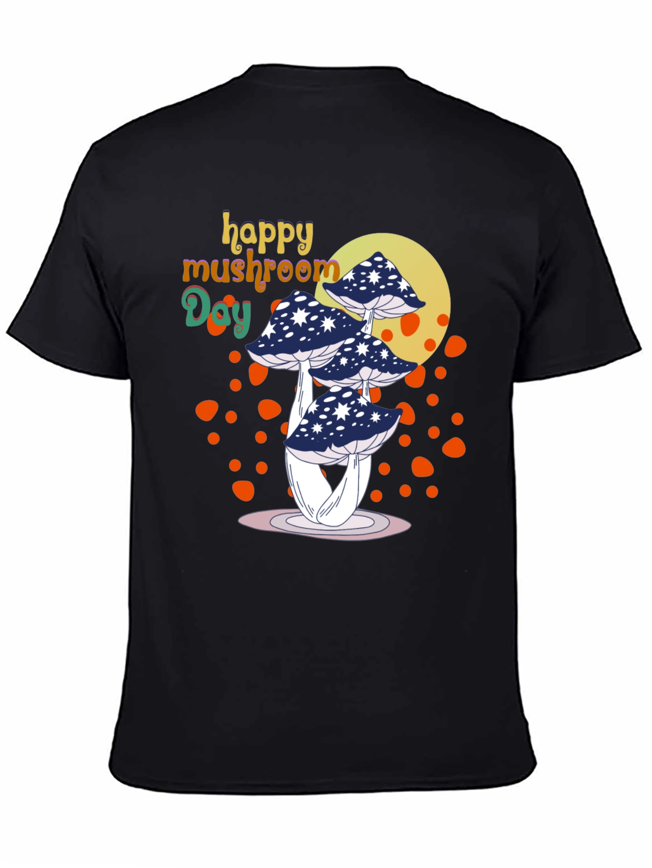 Happy Mushroom Day Graphic Tee - Black