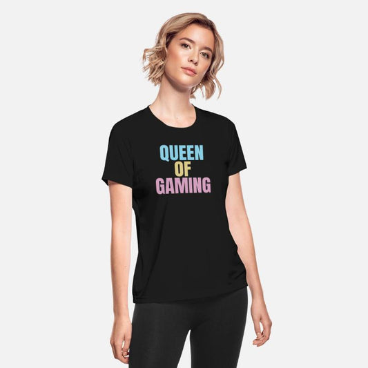 Queen of GAMING, colourful gaming slogan