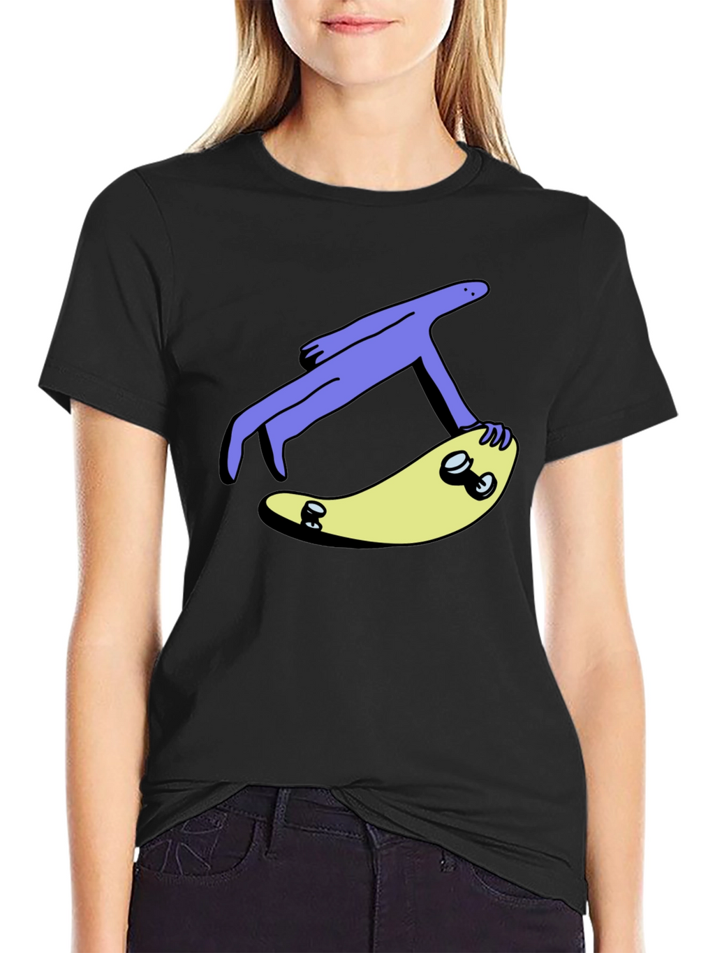 Skateboard Dude Graphic Tee - Cool Black T-Shirt