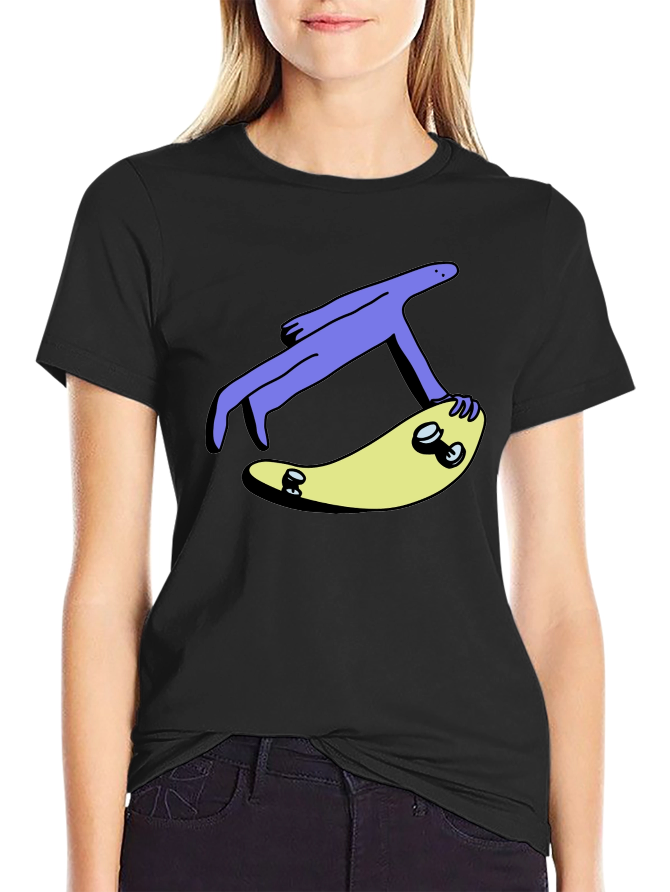 Skateboard Dude Graphic Tee - Cool Black T-Shirt