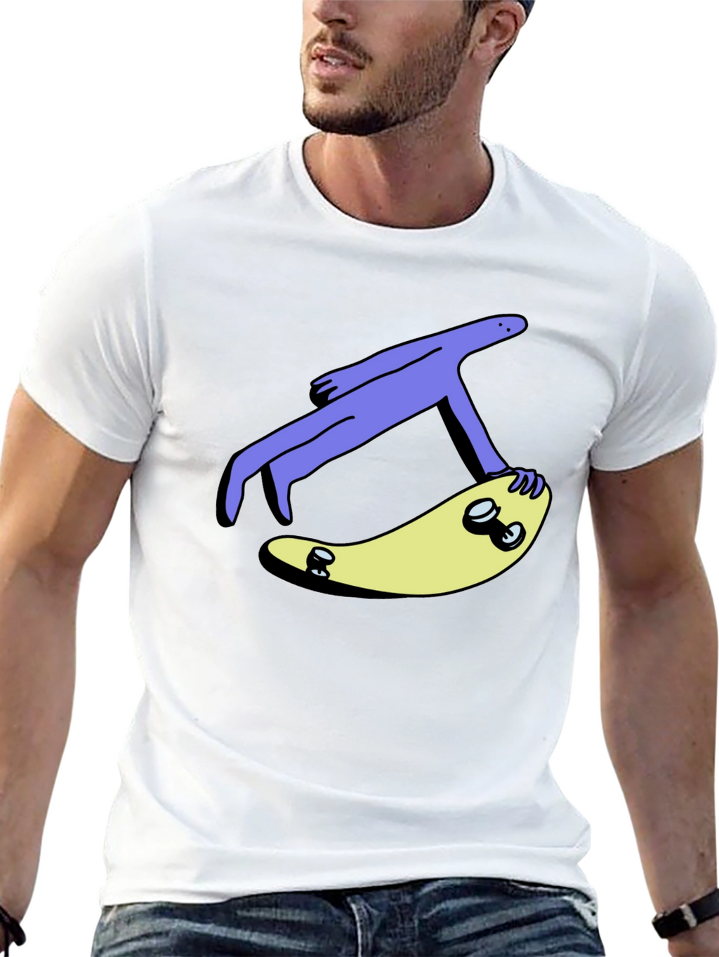 Skateboard Dude Graphic Tee - Cool Black T-Shirt