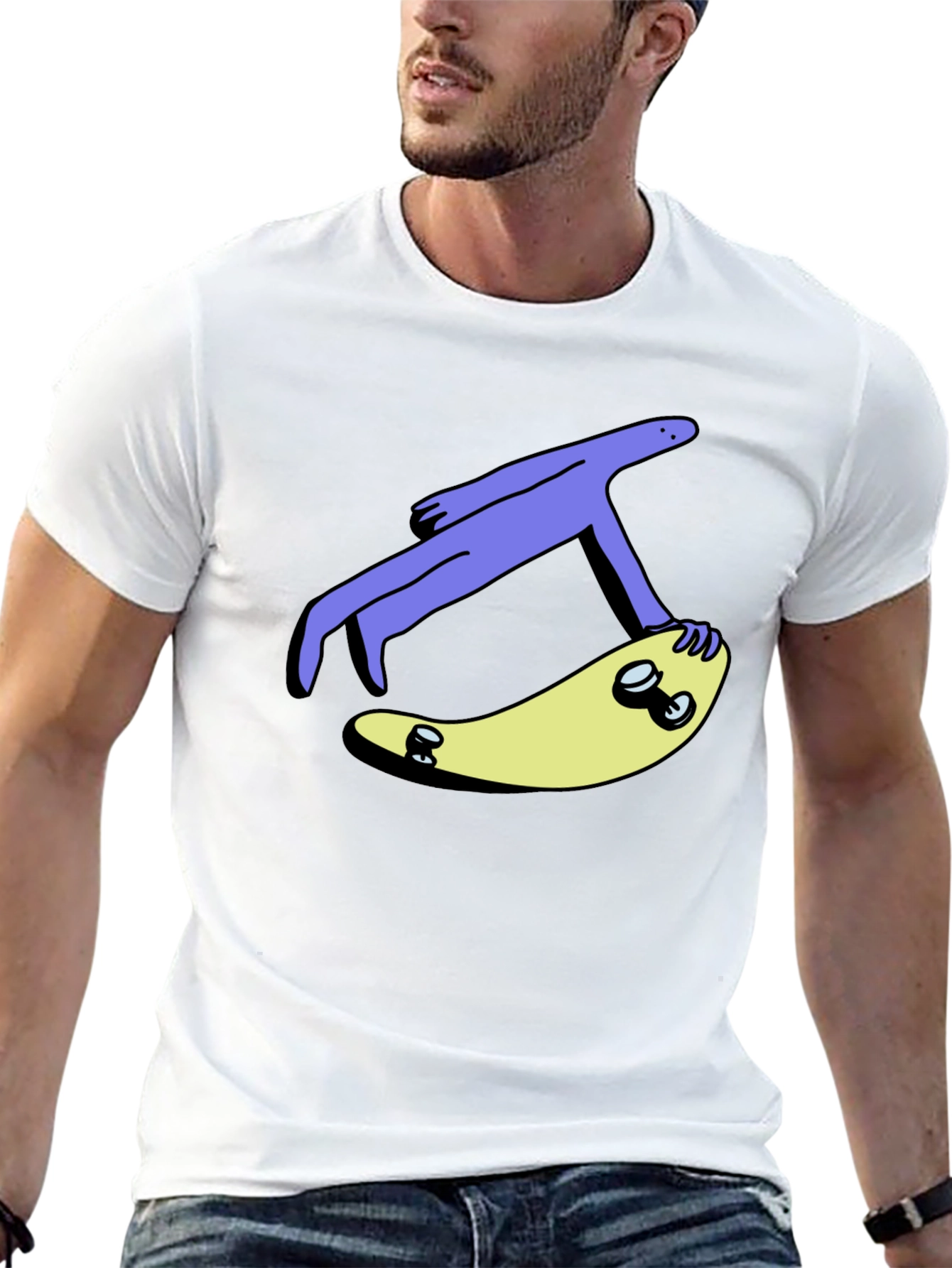 Skateboard Dude Graphic Tee - Cool Black T-Shirt