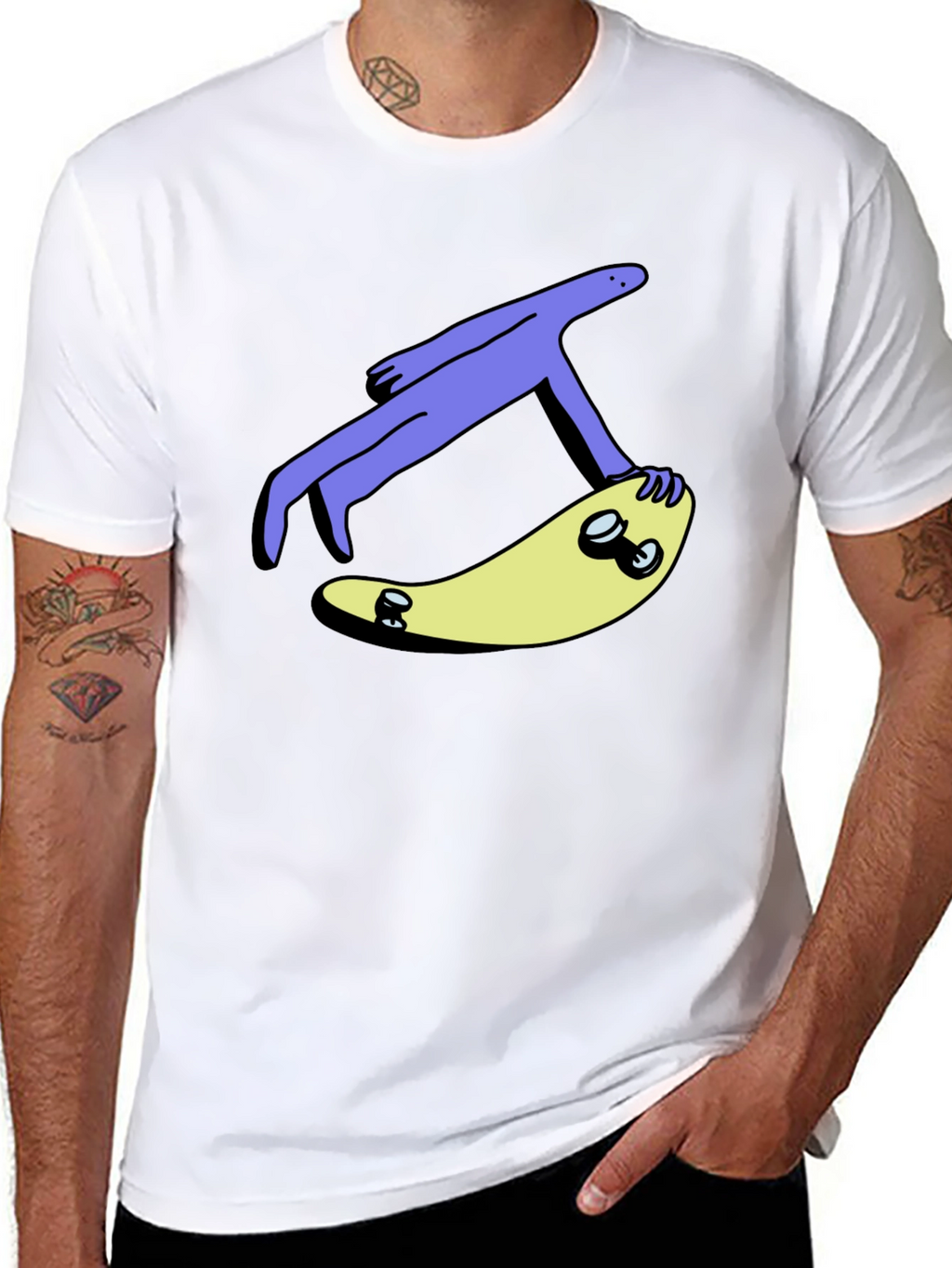Skateboard Dude Graphic Tee - Cool Black T-Shirt