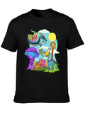 Whimsical Cartoon Creature Black T-Shirt
