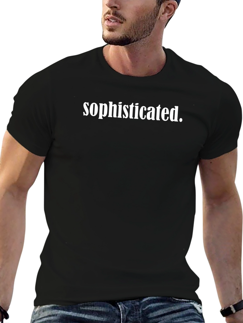 Sophisticated Graphic Tee - Stylish Black T-Shirt