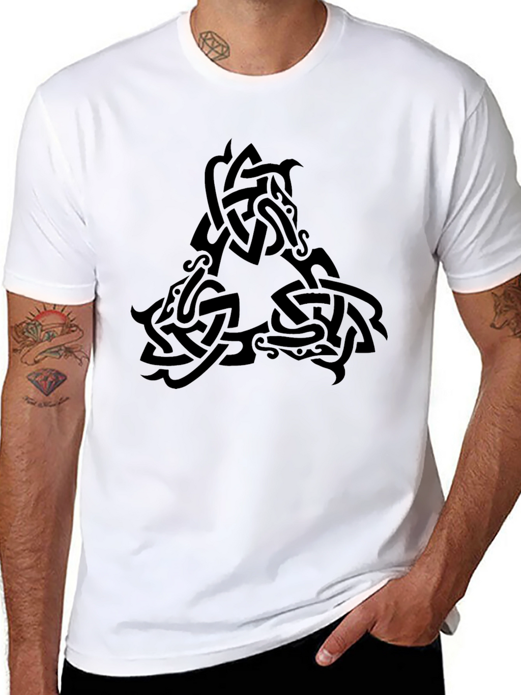Mens Black Celtic Knot Horse T-Shirt