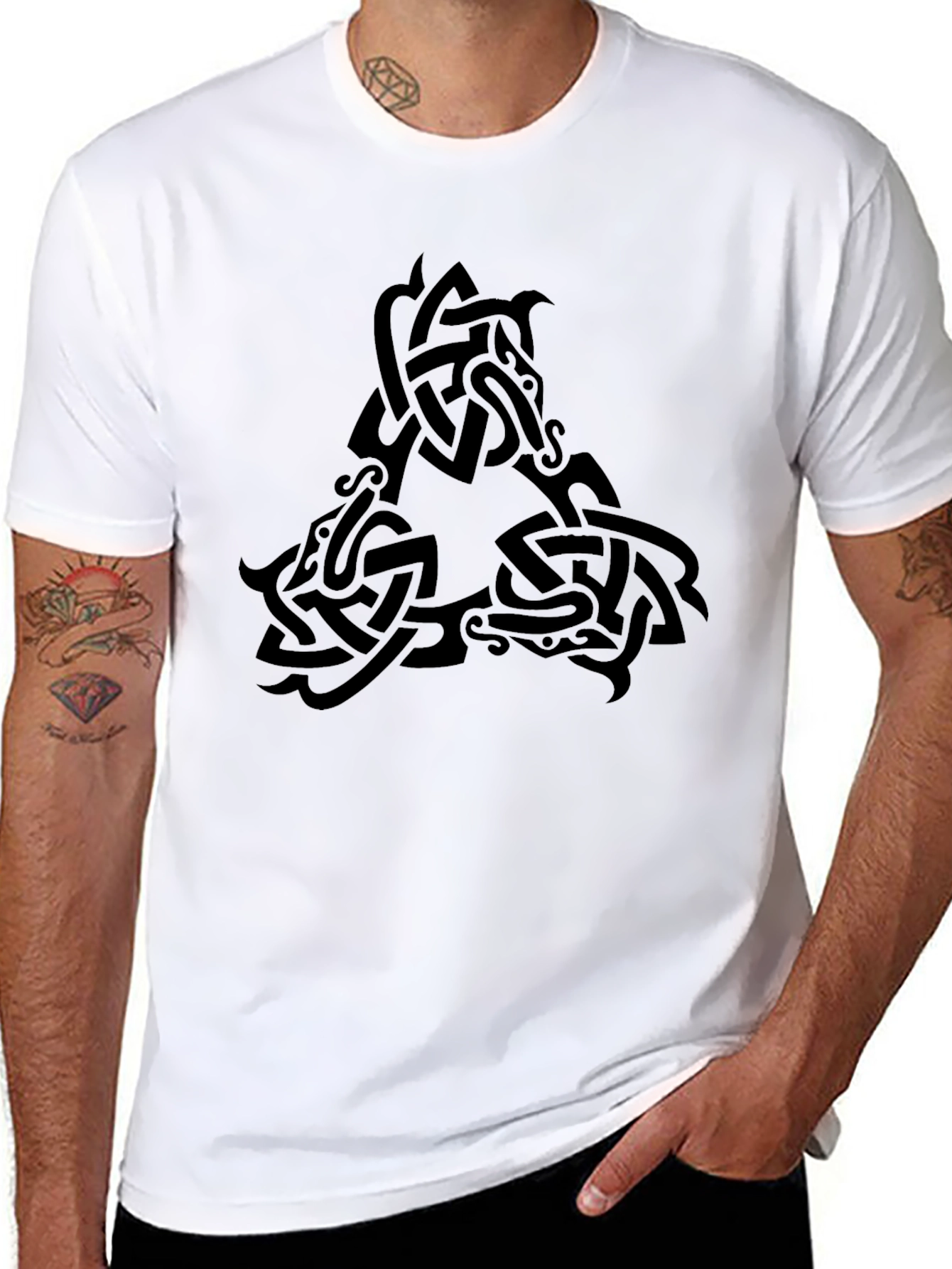 Mens Black Celtic Knot Horse T-Shirt