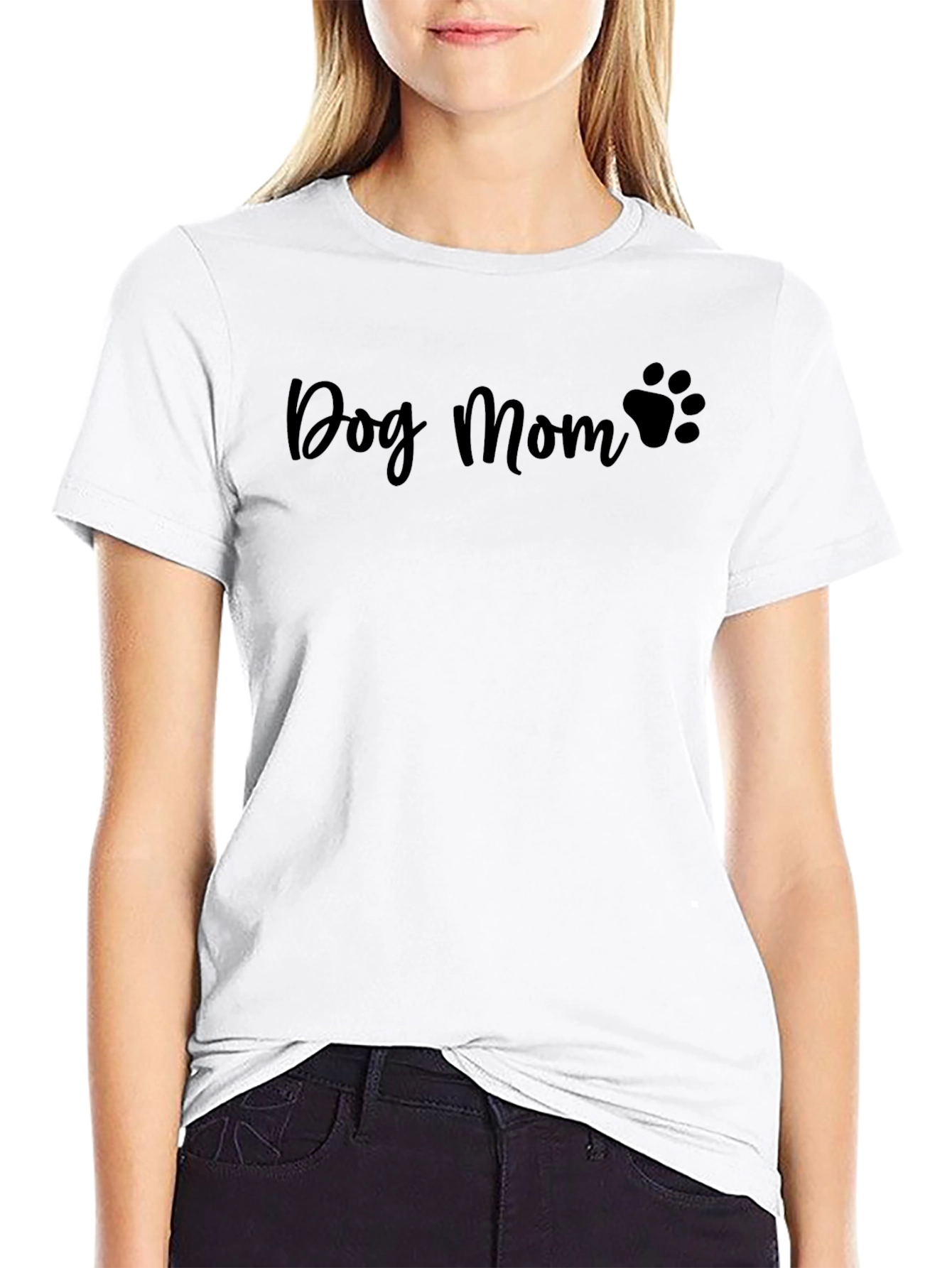 Dog Mom Black Graphic T-Shirt