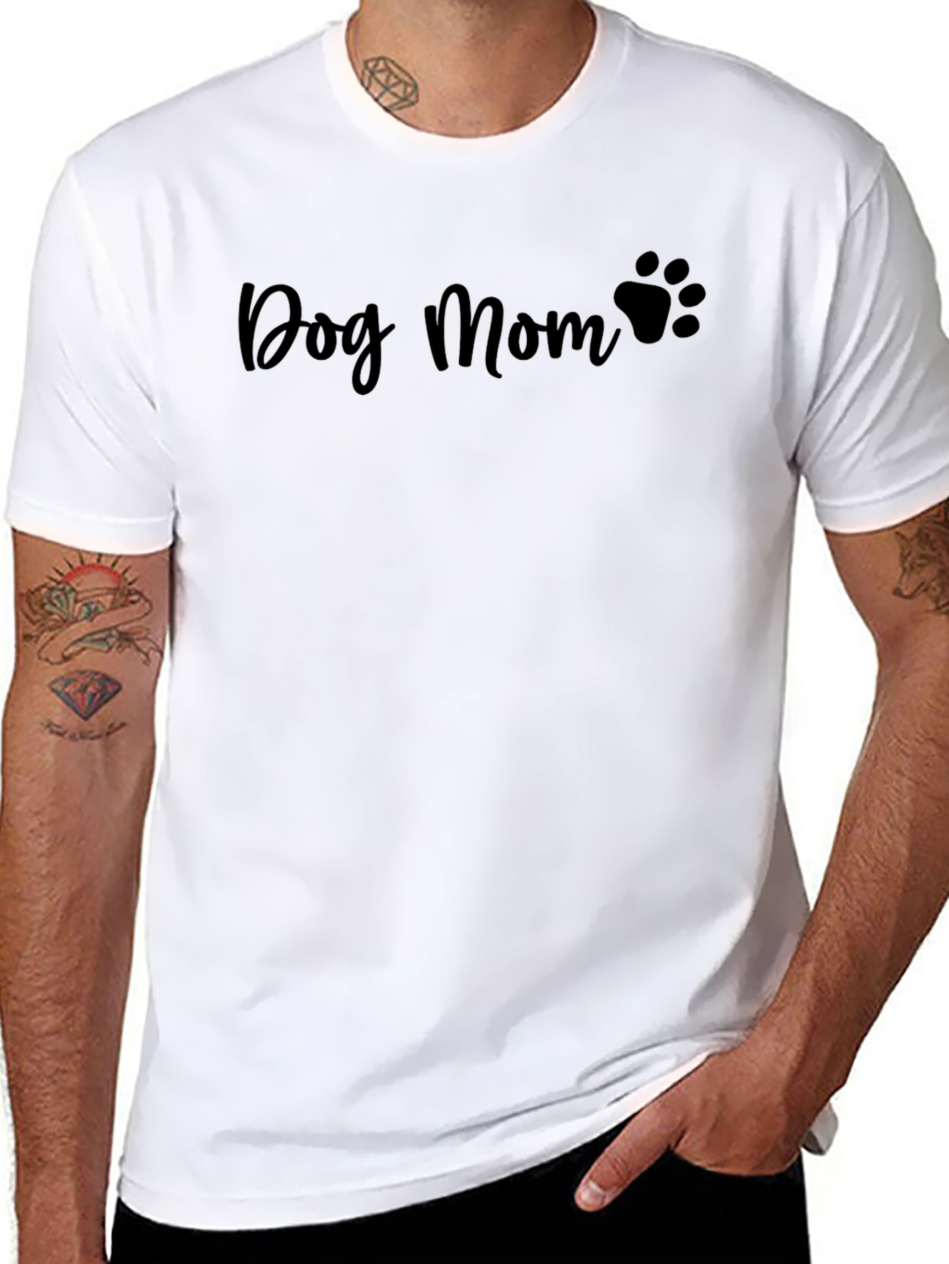 Dog Mom Black Graphic T-Shirt