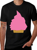 Pink Ice Cream Graphic Tee - Fun Summer Shirt