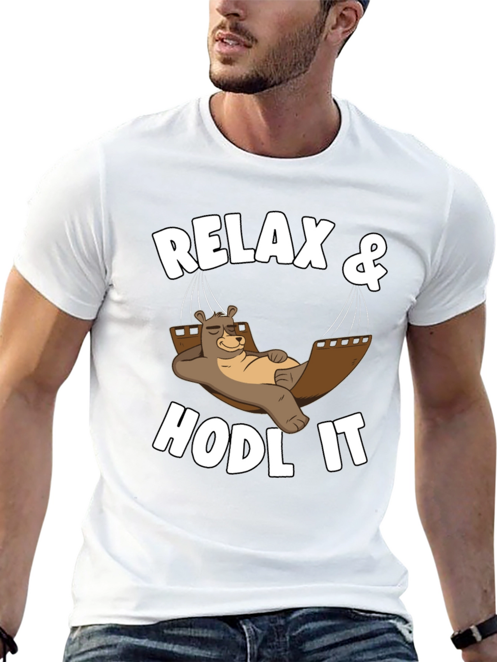 Relax & HODL IT Crypto Bear T-Shirt