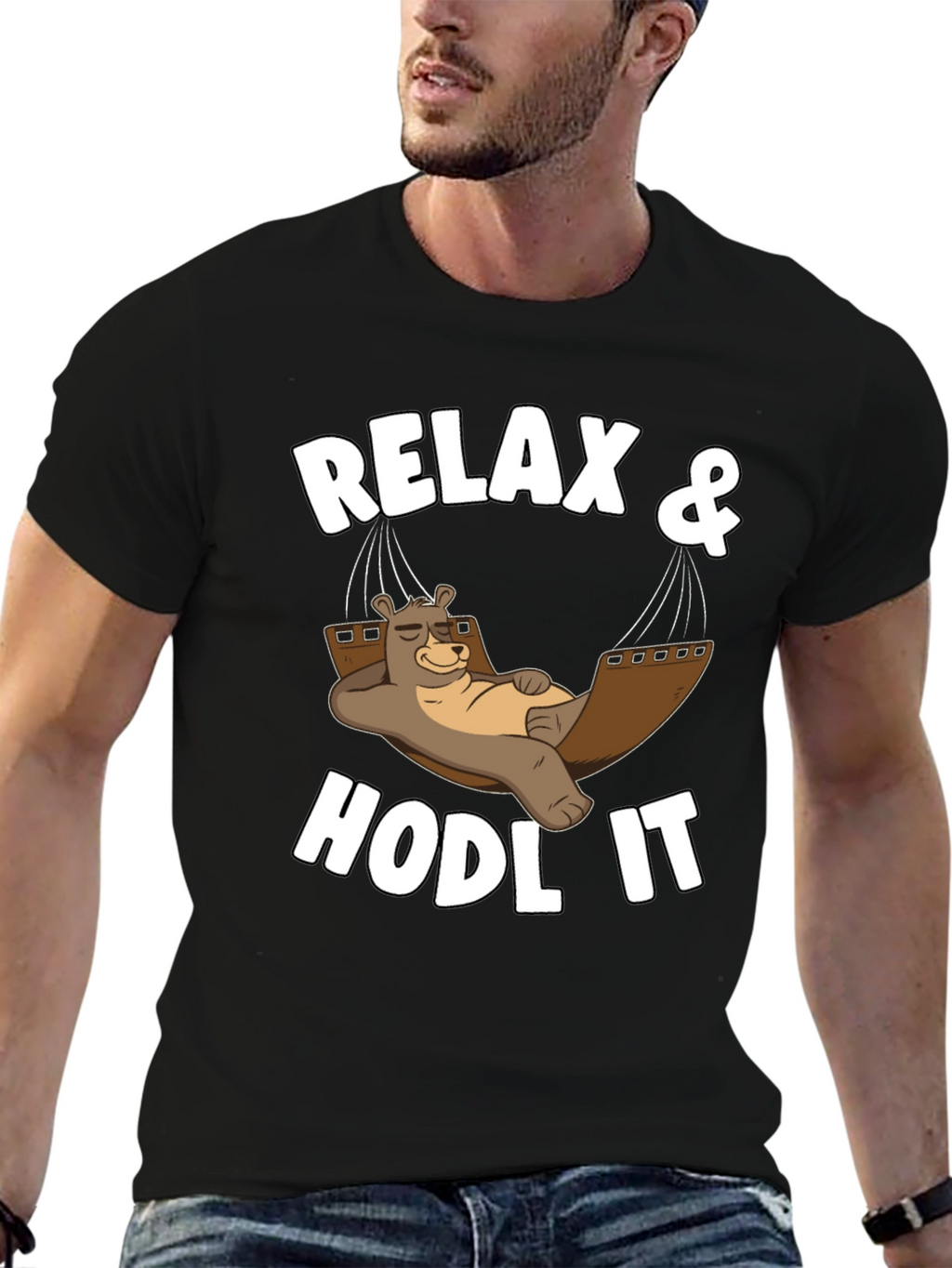 Relax & HODL IT Crypto Bear T-Shirt