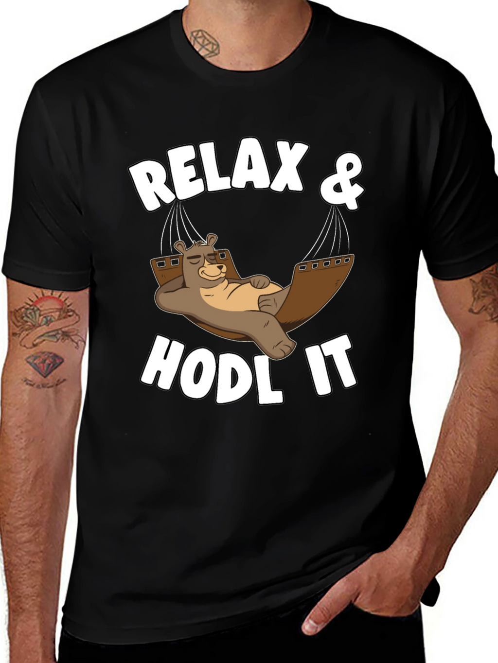 Relax & HODL IT Crypto Bear T-Shirt