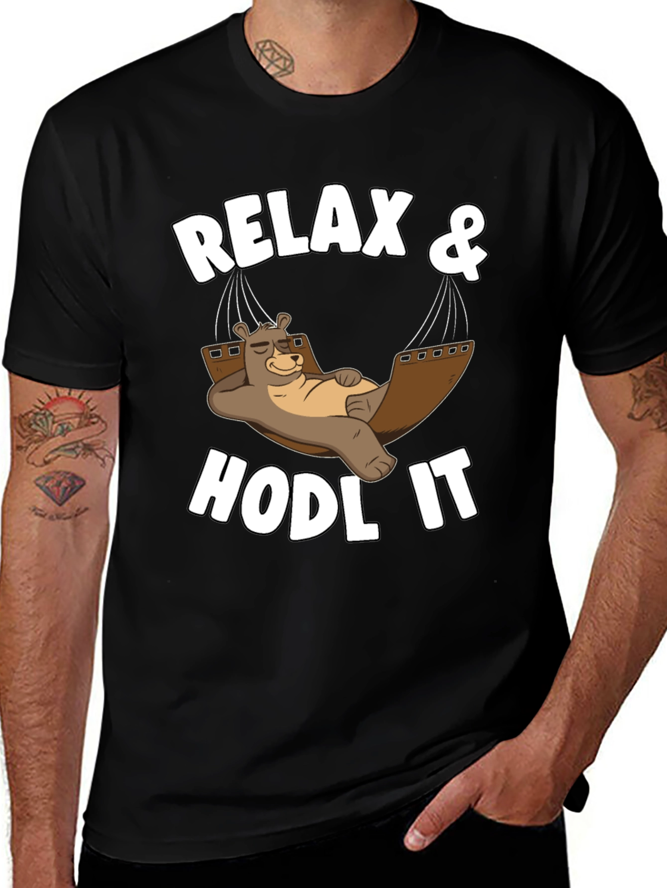 Relax & HODL IT Crypto Bear T-Shirt