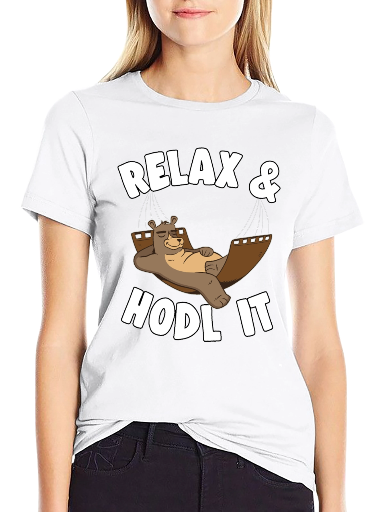 Relax & HODL IT Crypto Bear T-Shirt