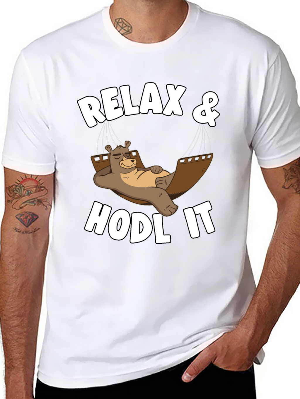 Relax & HODL IT Crypto Bear T-Shirt