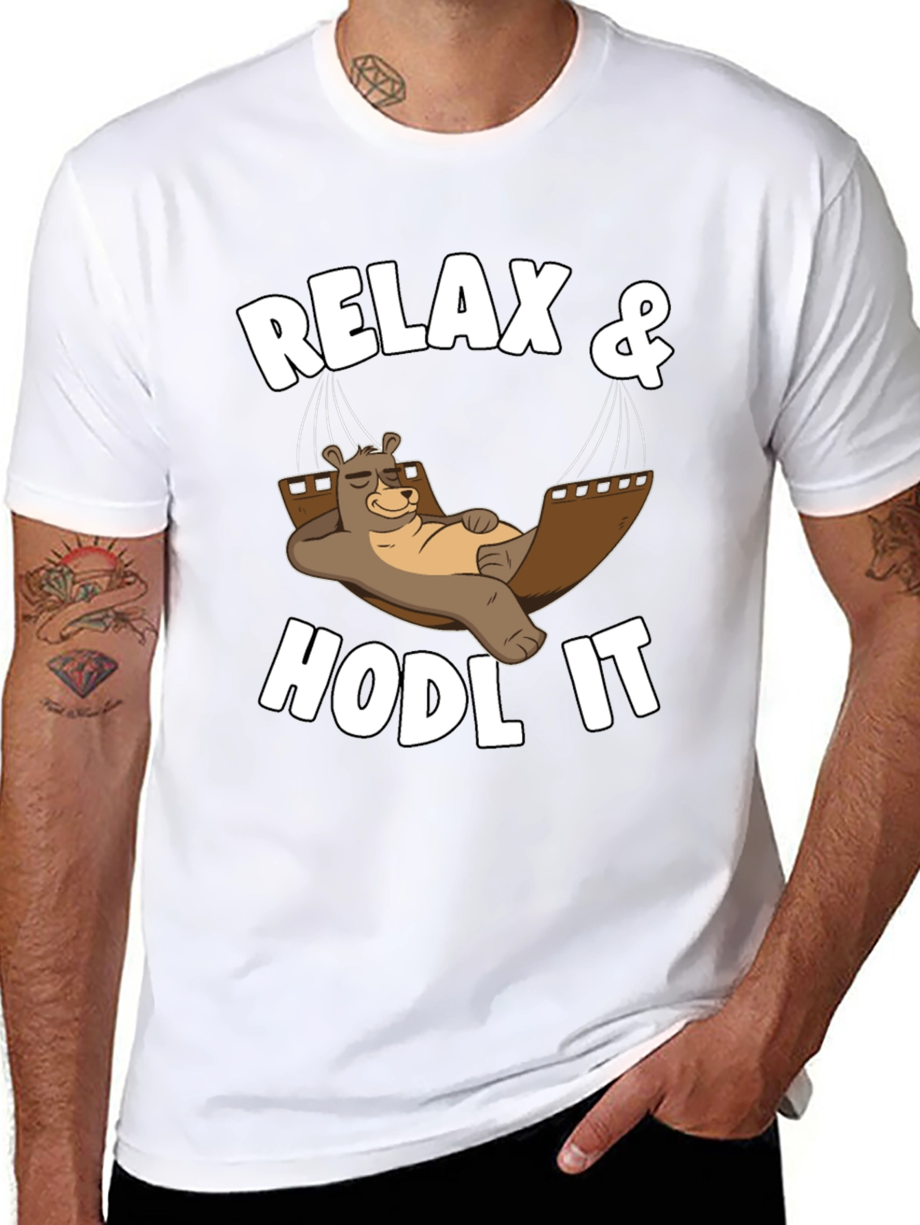 Relax & HODL IT Crypto Bear T-Shirt
