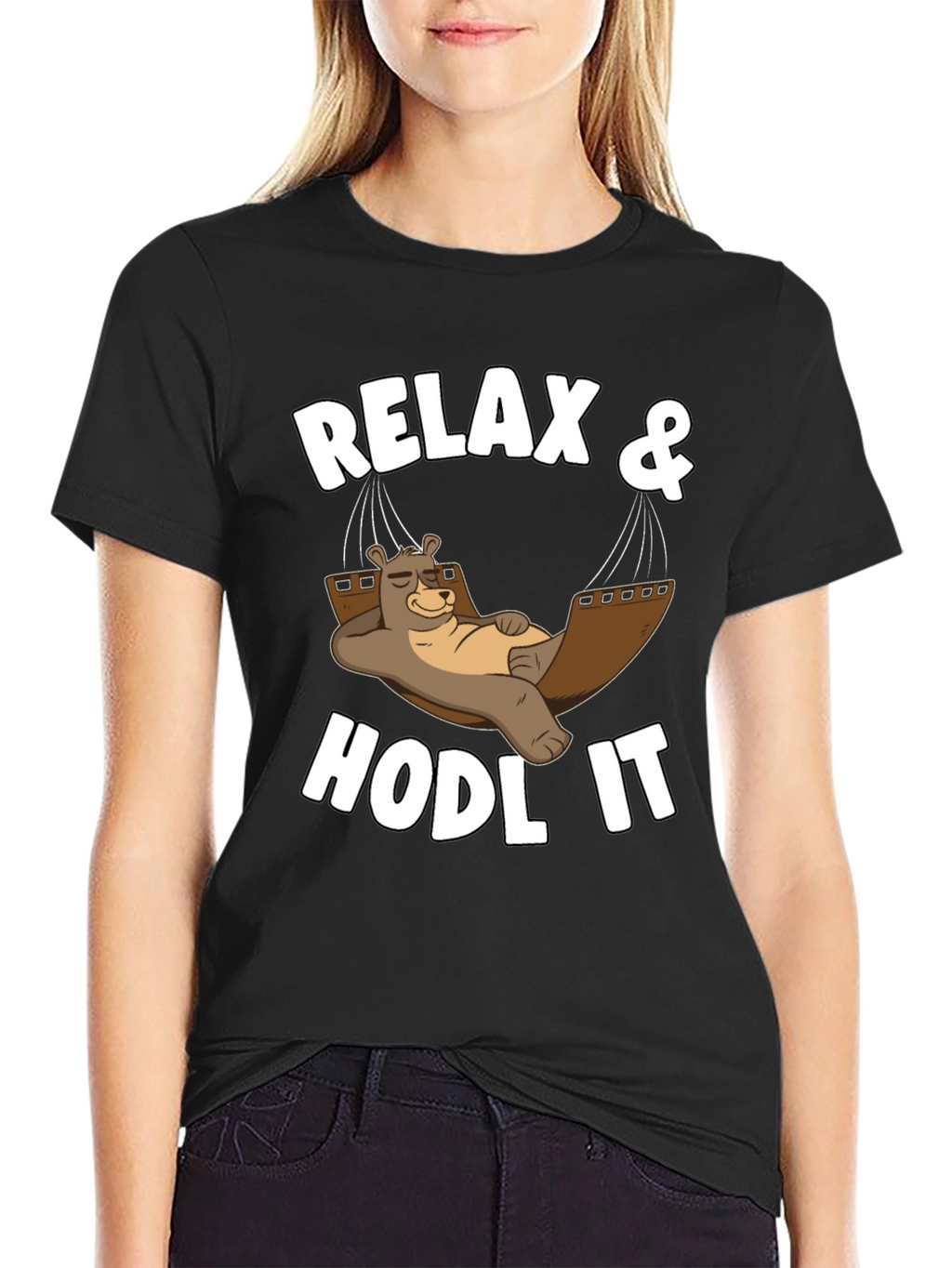 Relax & HODL IT Crypto Bear T-Shirt