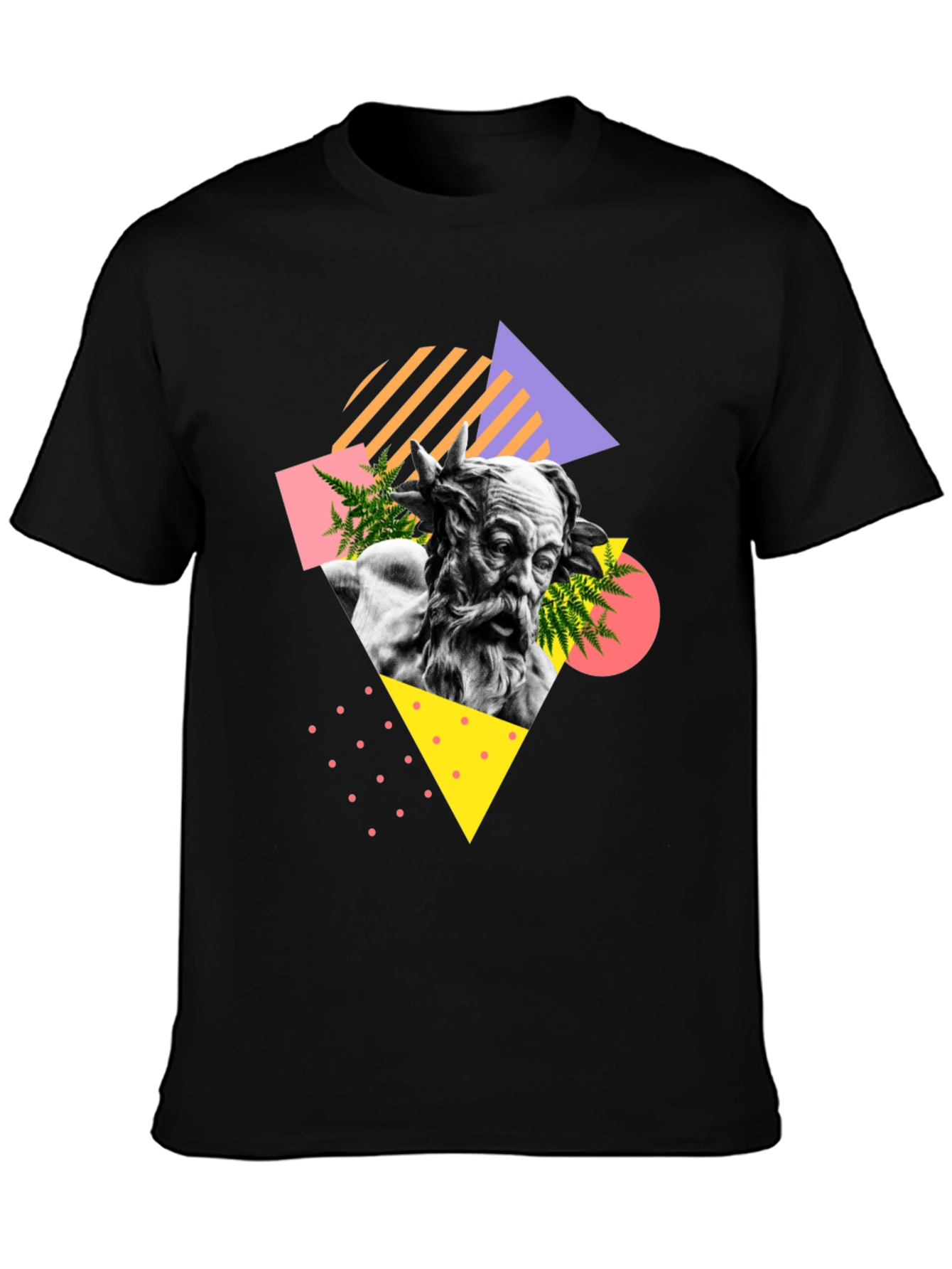 Abstract Statue Graphic T-Shirt - Black