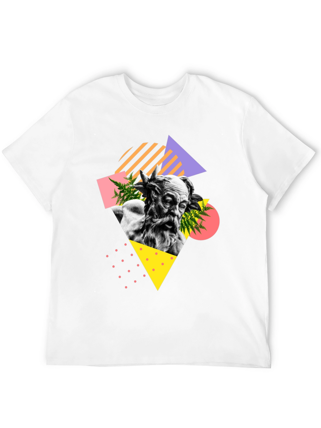Abstract Statue Graphic T-Shirt - Black