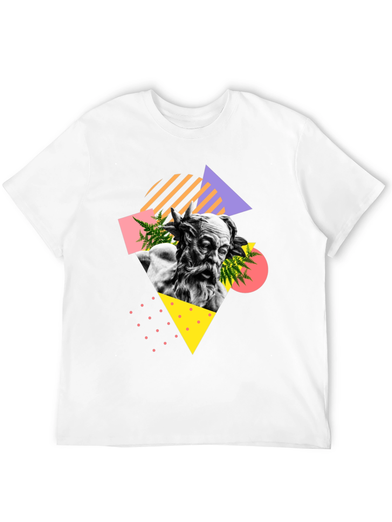 Abstract Statue Graphic T-Shirt - Black