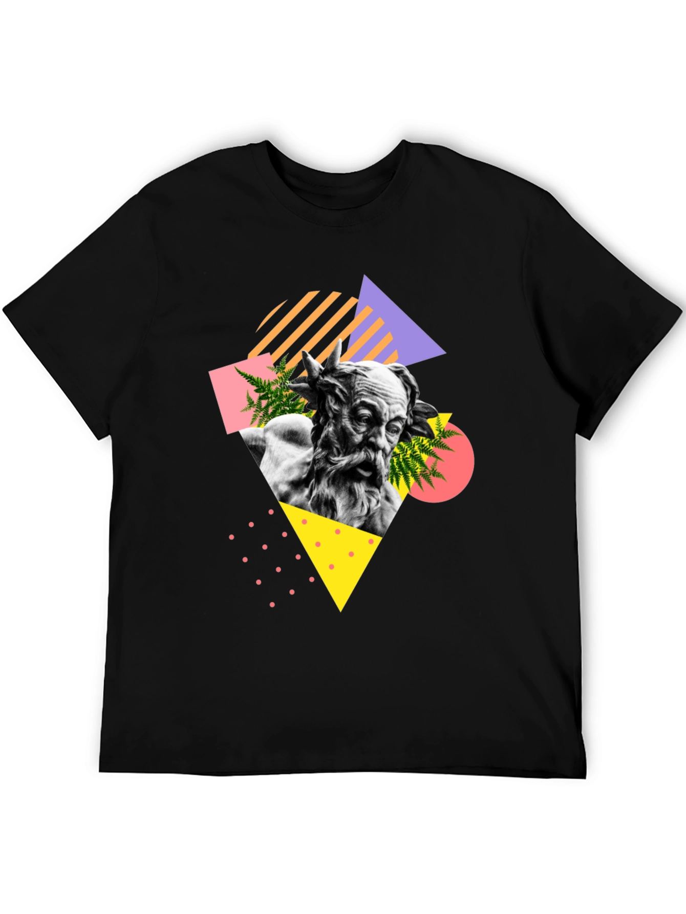 Abstract Statue Graphic T-Shirt - Black