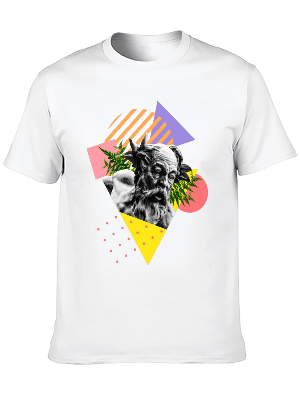 Abstract Statue Graphic T-Shirt - Black