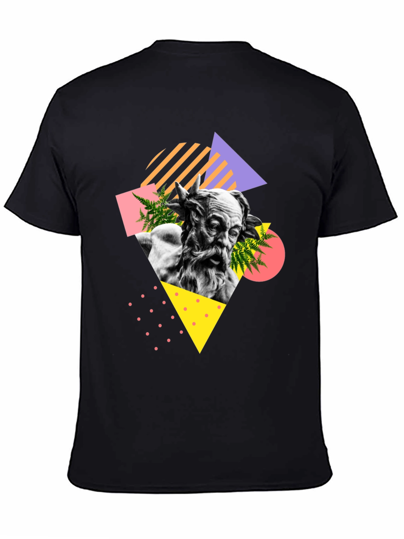Abstract Statue Graphic T-Shirt - Black