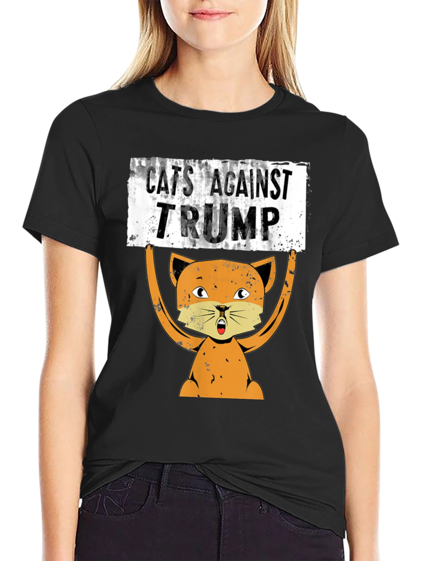 Cats Against Trump Graphic T-Shirt - Political Tee