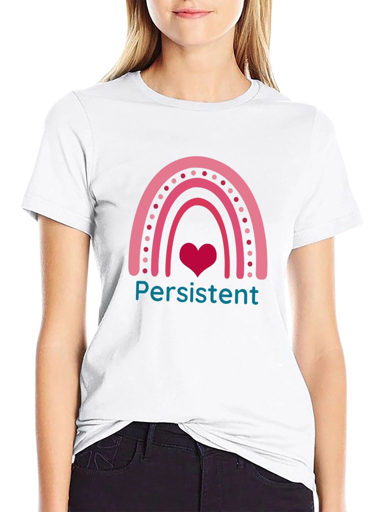 Persistent Heart Rainbow Graphic Tee