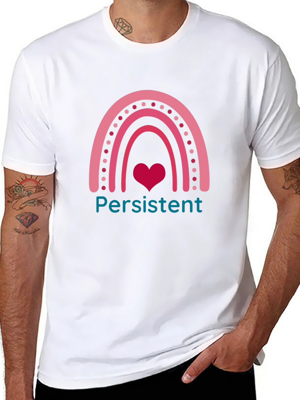 Persistent Heart Rainbow Graphic Tee