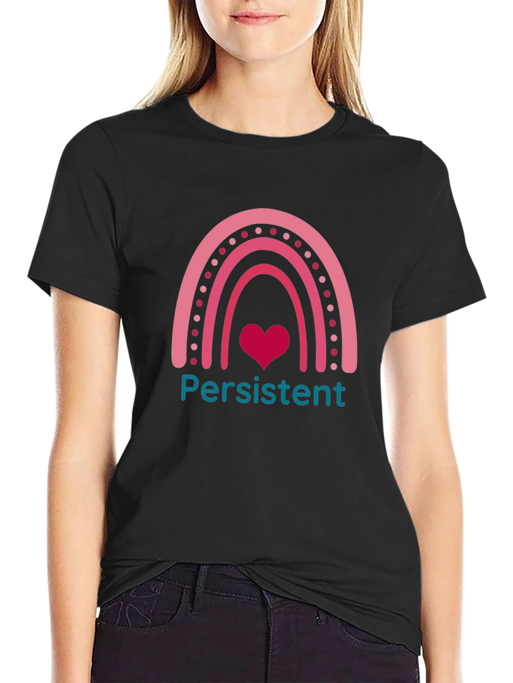 Persistent Heart Rainbow Graphic Tee