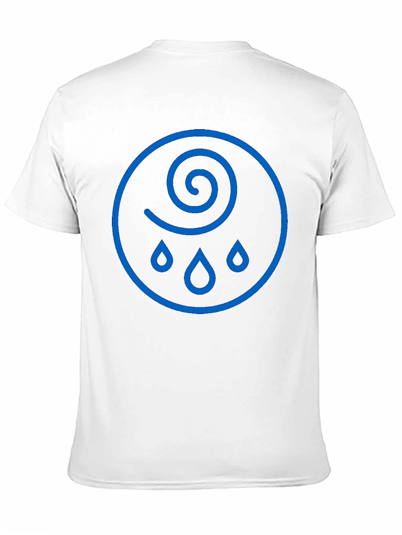 Whimsical Weather Tee - Blue Raindrop Swirl Graphic