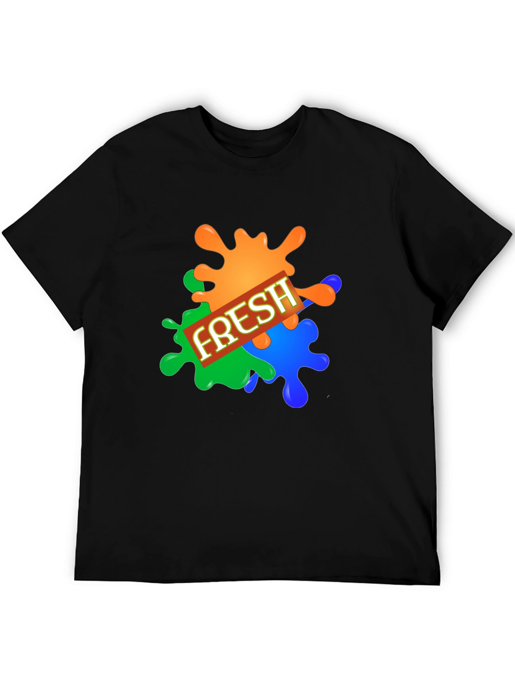Mens Fresh Graphic Print Black T-Shirt
