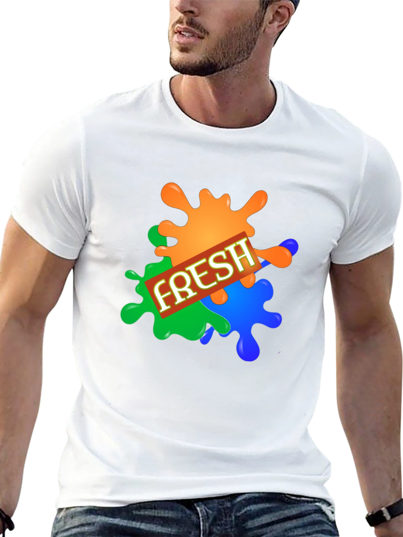 Mens Fresh Graphic Print Black T-Shirt