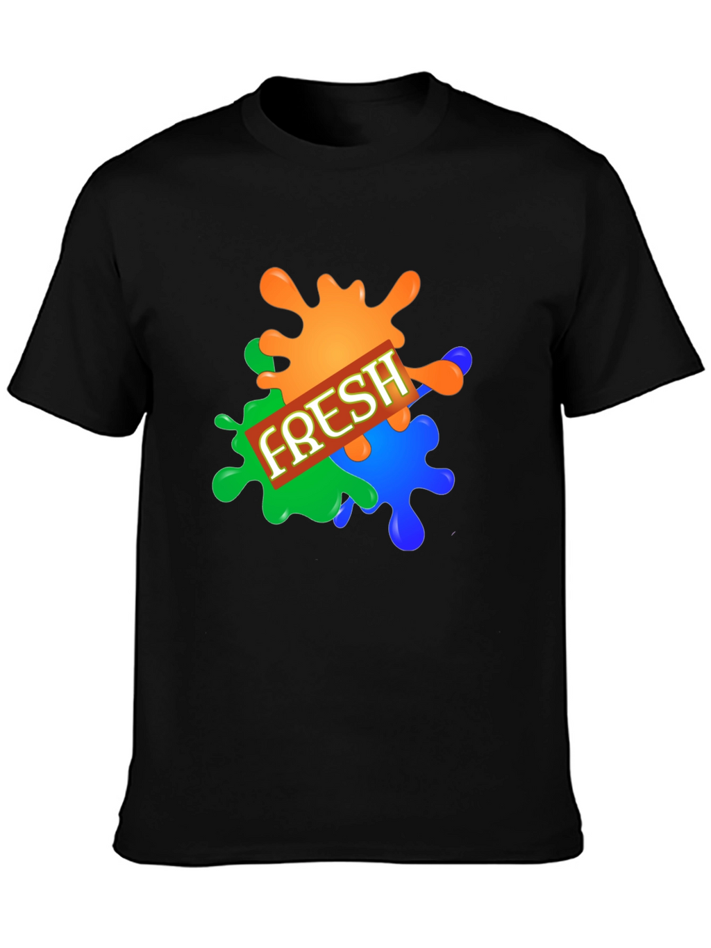 Mens Fresh Graphic Print Black T-Shirt