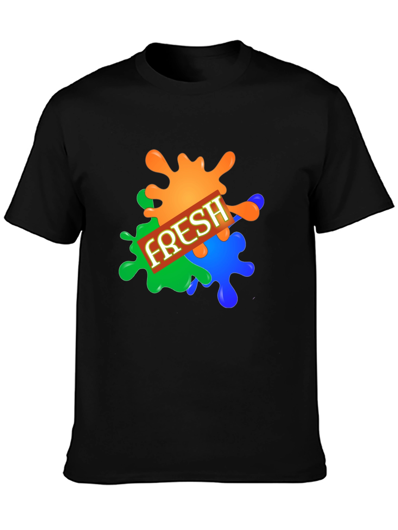 Mens Fresh Graphic Print Black T-Shirt