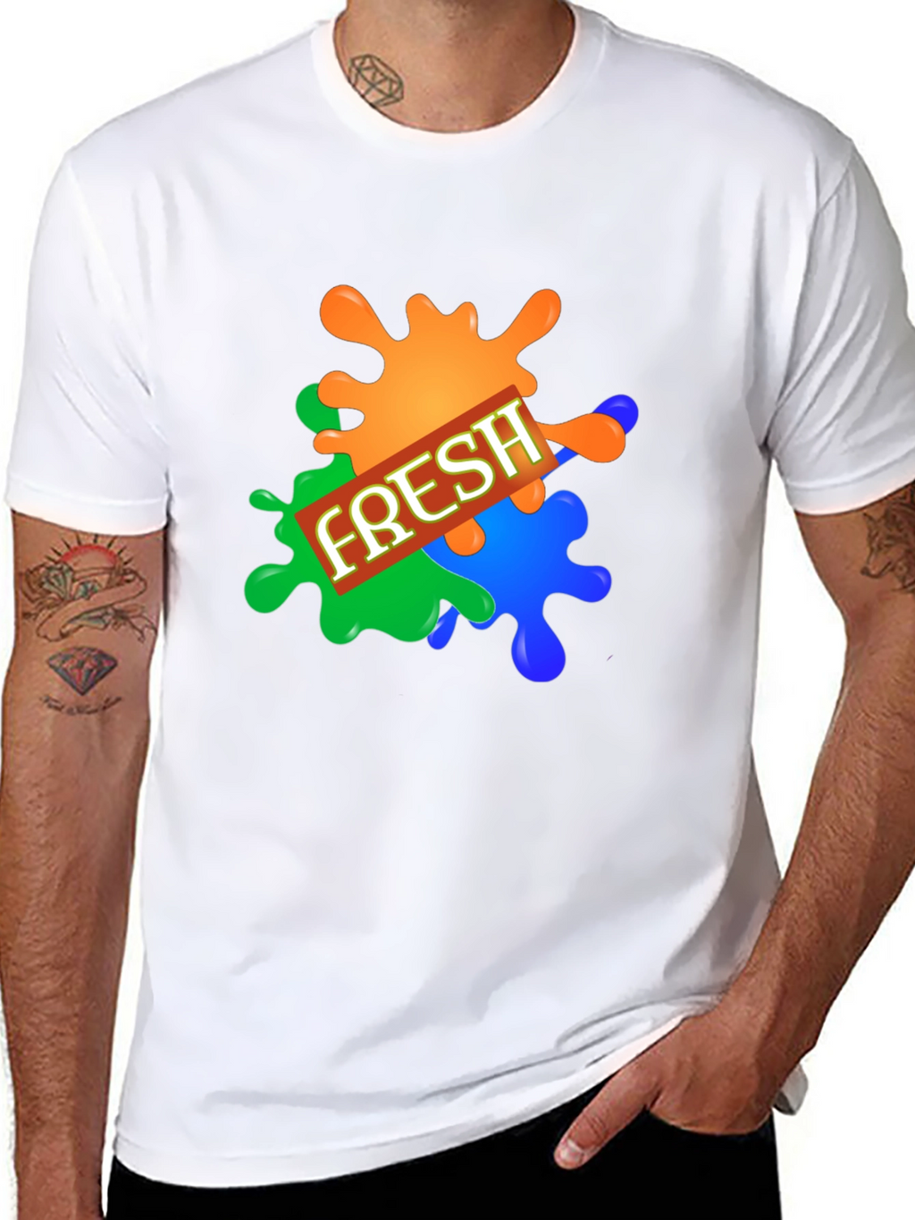 Mens Fresh Graphic Print Black T-Shirt
