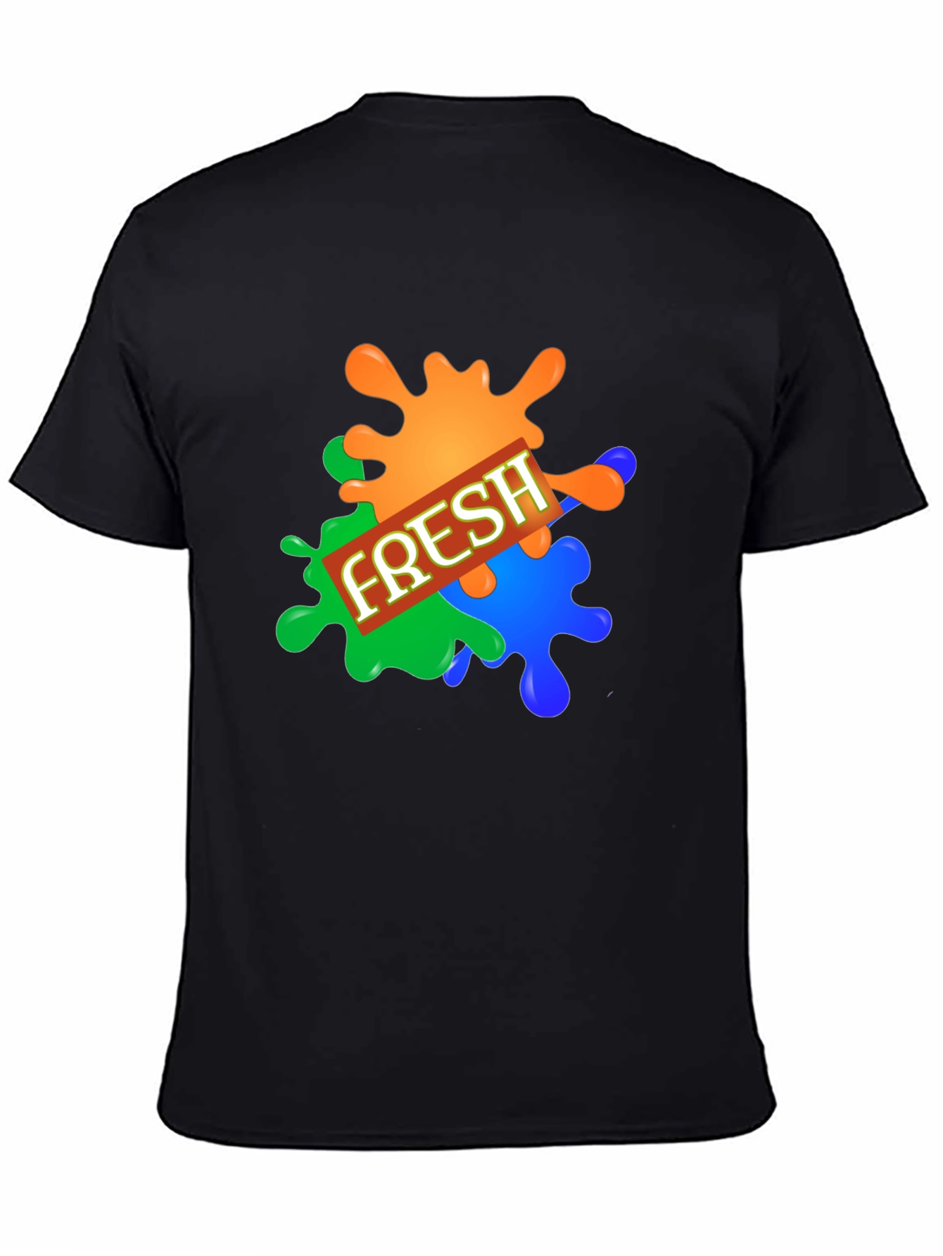 Mens Fresh Graphic Print Black T-Shirt