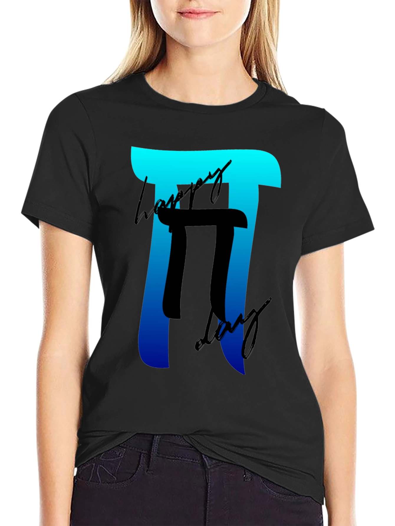 Happy Pi Day T-Shirt - Black Crew Neck Tee