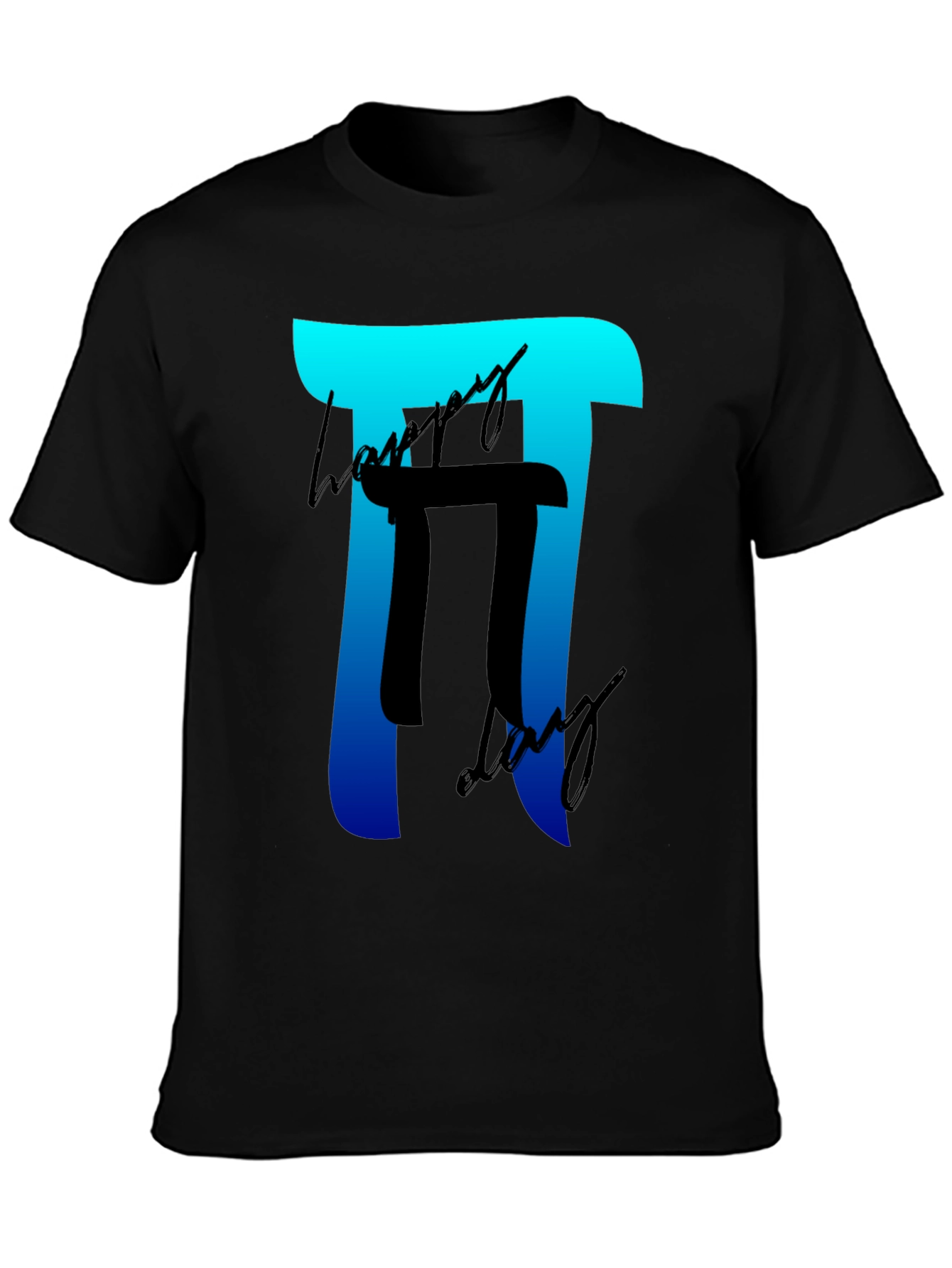 Happy Pi Day T-Shirt - Black Crew Neck Tee