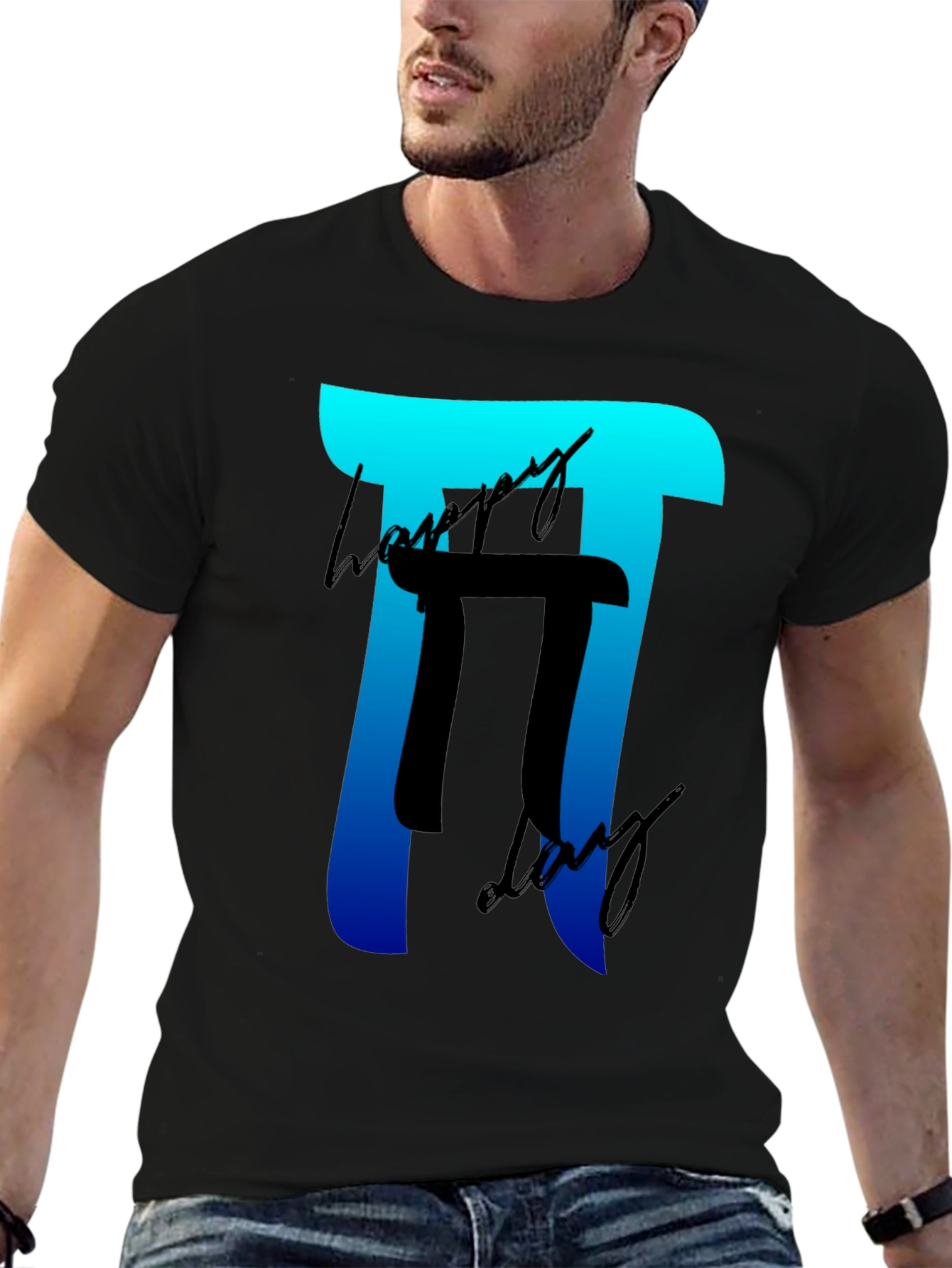 Happy Pi Day T-Shirt - Black Crew Neck Tee