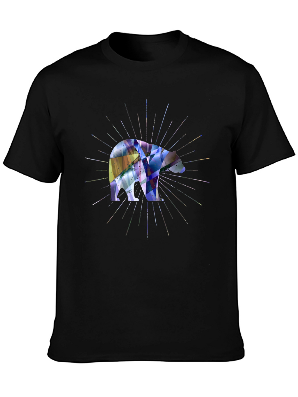 Geometric Bear Graphic Tee - Modern Style