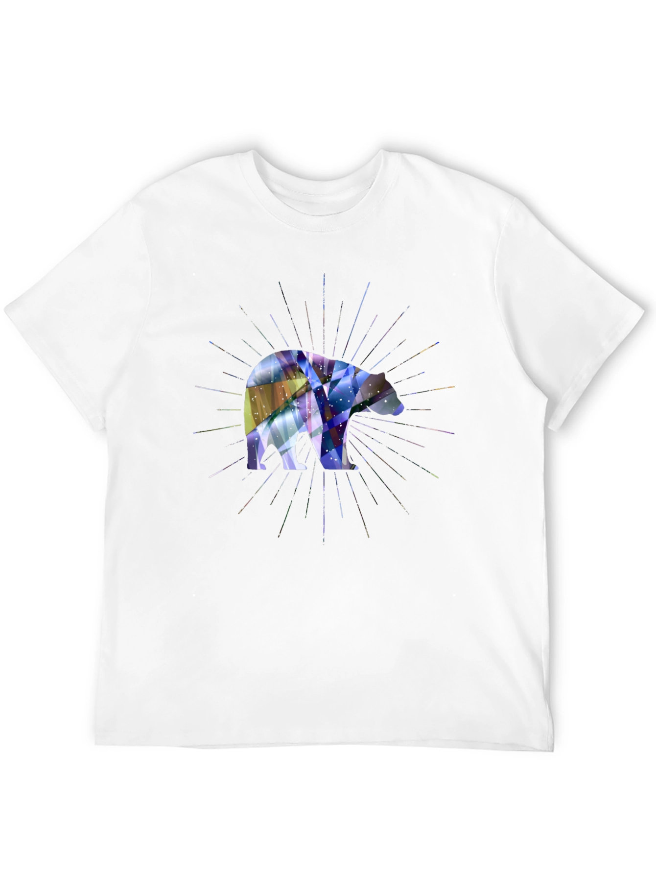 Geometric Bear Graphic Tee - Modern Style