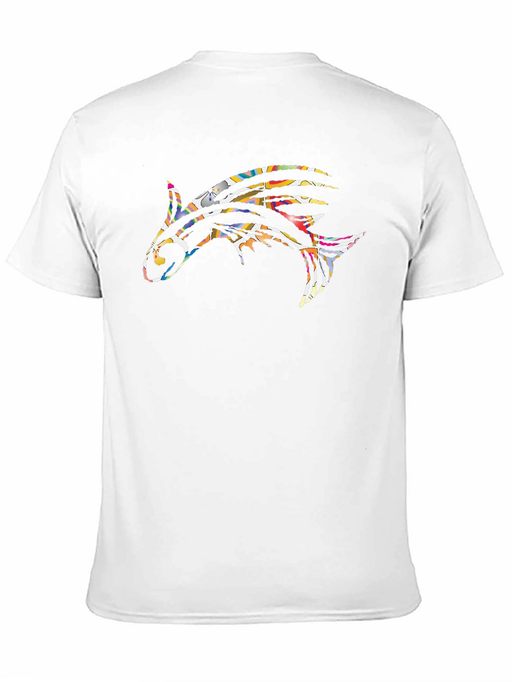 Abstract Fish Graphic Print Black T-Shirt