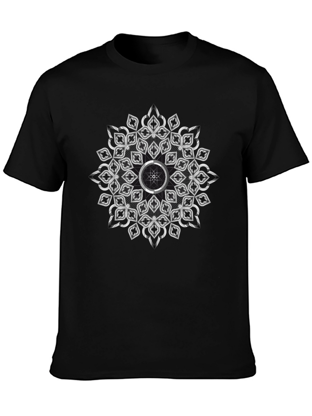 Elegant Mandala Graphic Black T-Shirt