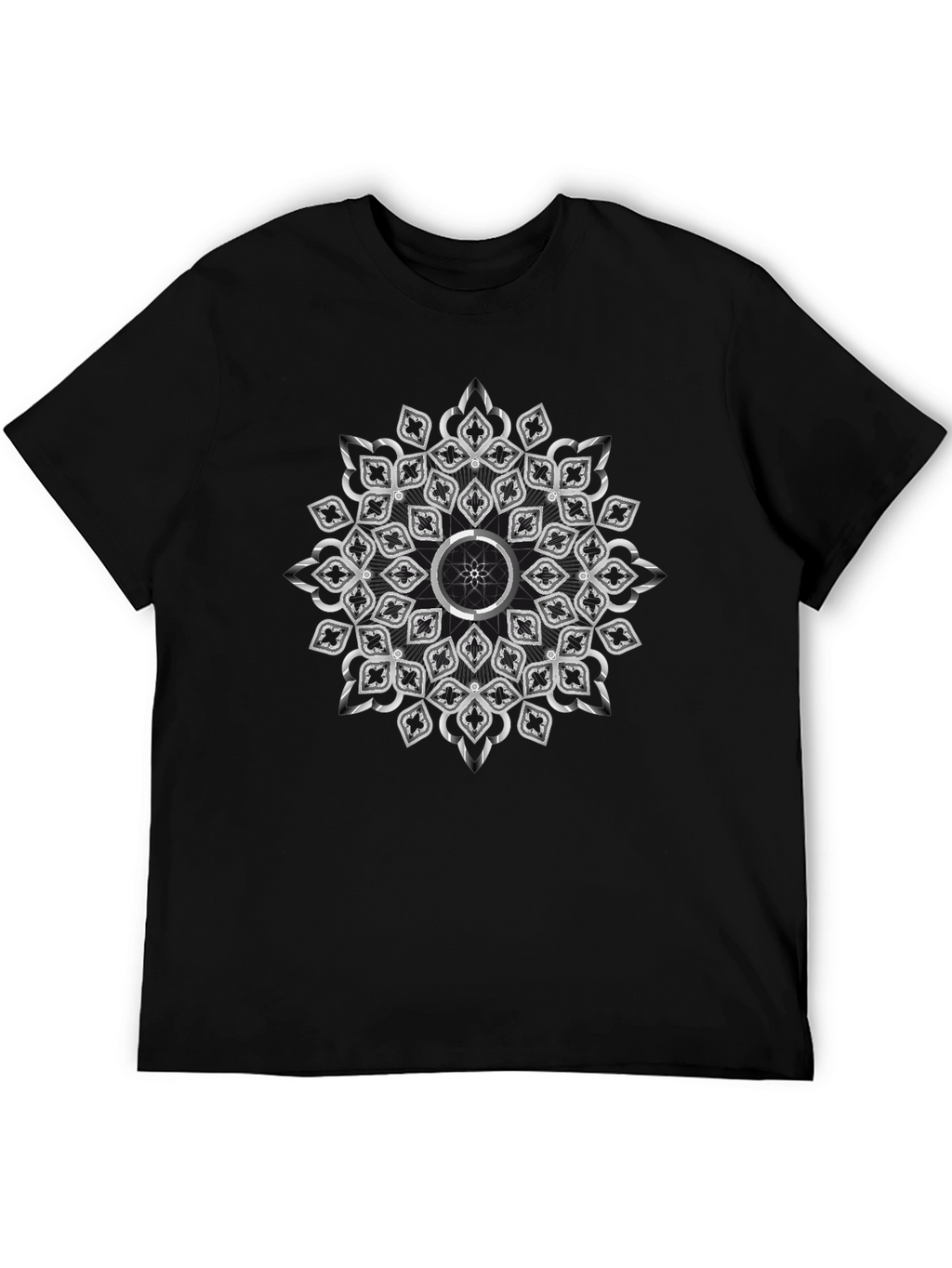 Elegant Mandala Graphic Black T-Shirt